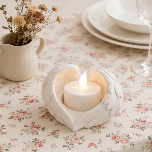 Elegant Angel Wings Candle Holder, Suitable for Tea Light & Flameless Candles, Ideal for Home & Desktop Decoration