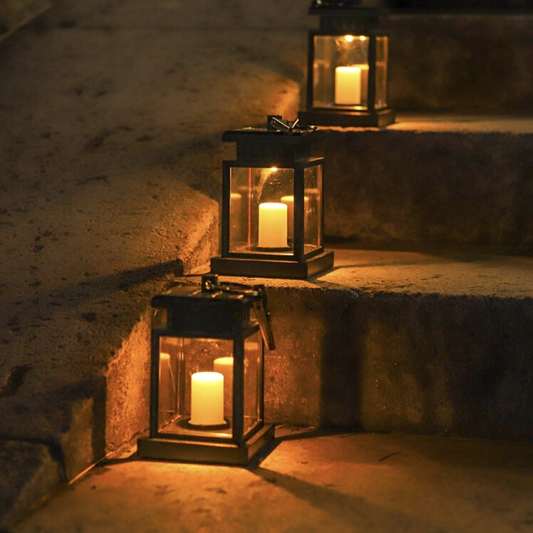 Solar Palace Lantern Hanging Candle Lamp Outdoor Solar Lights Decor Item for Lawn Landscape Patio Floor Yard Garden Atmospheric