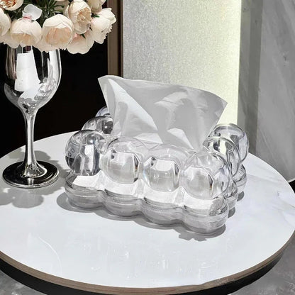 LumiScape Tissue Box - Sculptural Acrylic Design for Modern Elegance