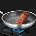 Premium Stainless Steel Frying Pan with Non-Stick Pixel Technology - Perfect for Healthy Frying