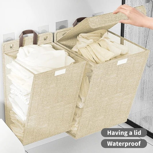 Wall-mounted folding laundry basket
