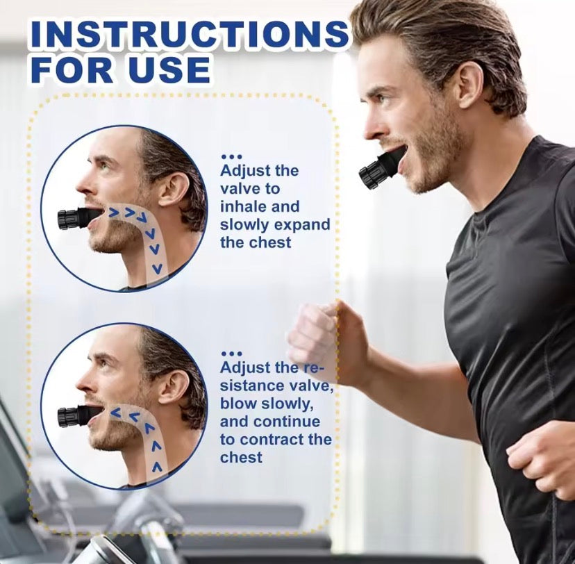 Breathing Trainer Lung Flexer Durable Fitness Exerciser Increases Lung Capacity Breath Adjustable Levels Respiratory Deep Breath