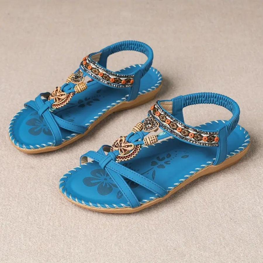 Zeyla - Boho Rhinestone Butterfly Flat
Sandals
