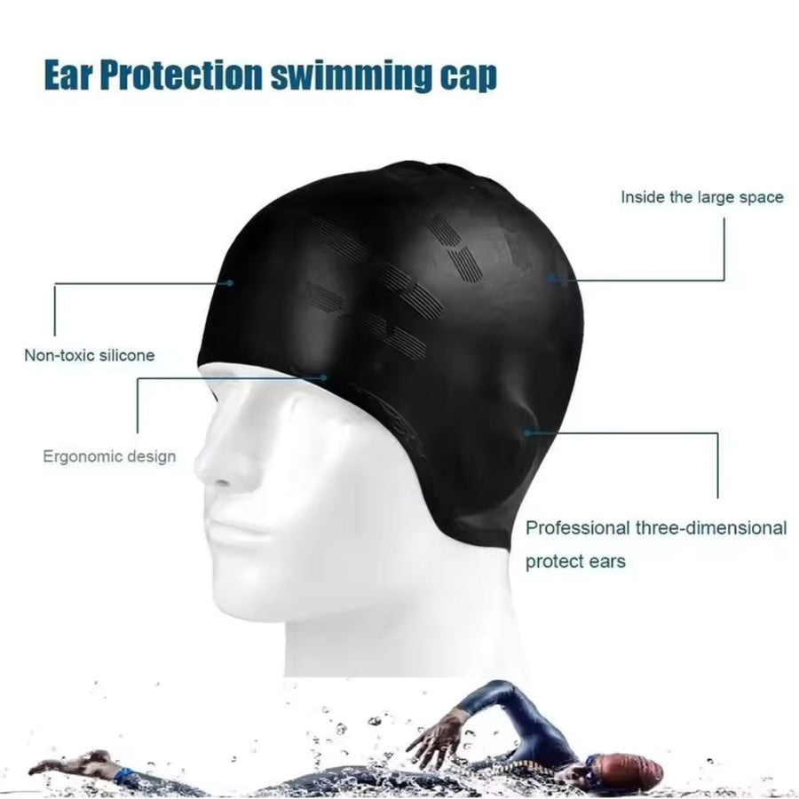 HydroFit - Silicone Swim Cap with Ear Protection