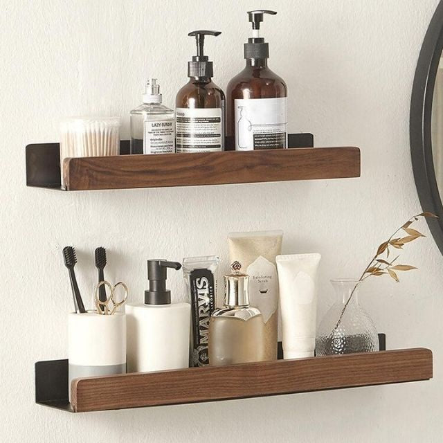 Solid Wood Bathroom Organizer
Shelves Without Drilling