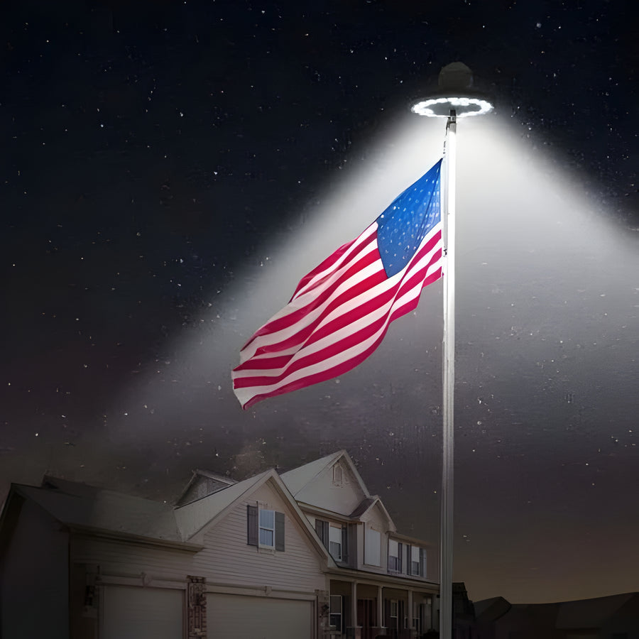 Solar Powered Flagpole Lights - All Night Long Last Flag Pole
Lights - LED