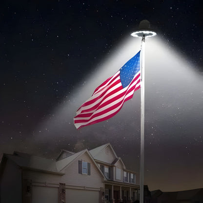Solar Powered Flagpole Lights - All Night Long Last Flag Pole
Lights - LED