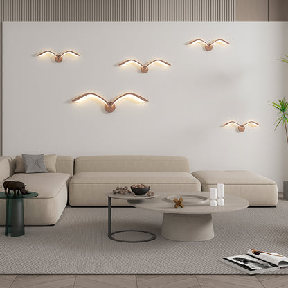 Nordic Modern Seagull Wall Lamps LED White Brown Iron Acrylic Wall Light for Living Room Indoor TV Wall Background Wall Lighting
