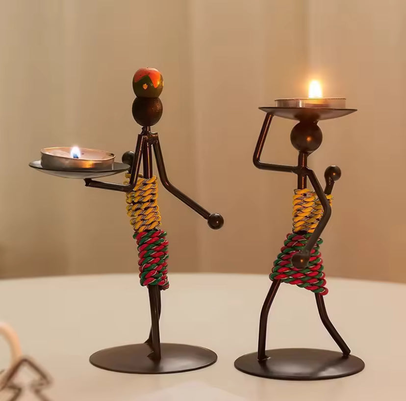 Light Luxury Table Decoration Candle Holder Iron Home Romantic Candlelight Dinner Metal Candle Holder Knick-knack Props