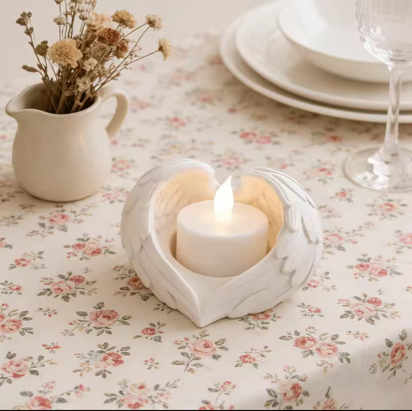 Elegant Angel Wings Candle Holder, Suitable for Tea Light & Flameless Candles, Ideal for Home & Desktop Decoration