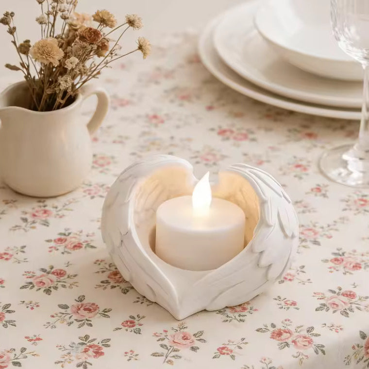 Elegant Angel Wings Candle Holder, Suitable for Tea Light & Flameless Candles, Ideal for Home & Desktop Decoration