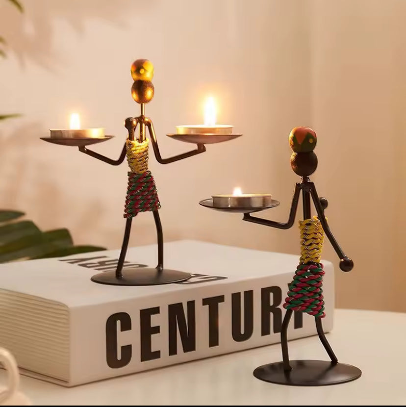 Light Luxury Table Decoration Candle Holder Iron Home Romantic Candlelight Dinner Metal Candle Holder Knick-knack Props