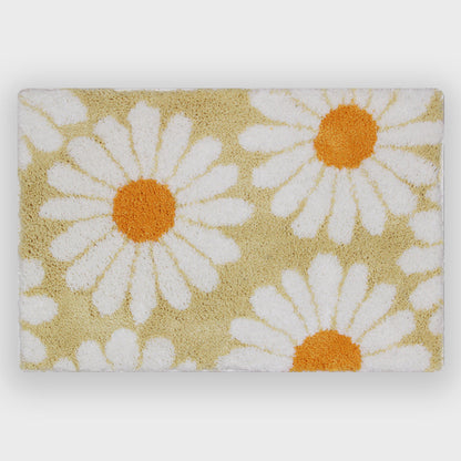 Feblilac Sweet Daisy Bath Mat, Purple Flower Carpet Bathroom