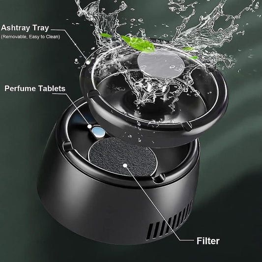 Odorless Smoke-Free Ashtray - Portable Smoke Catcher with Scent Filter