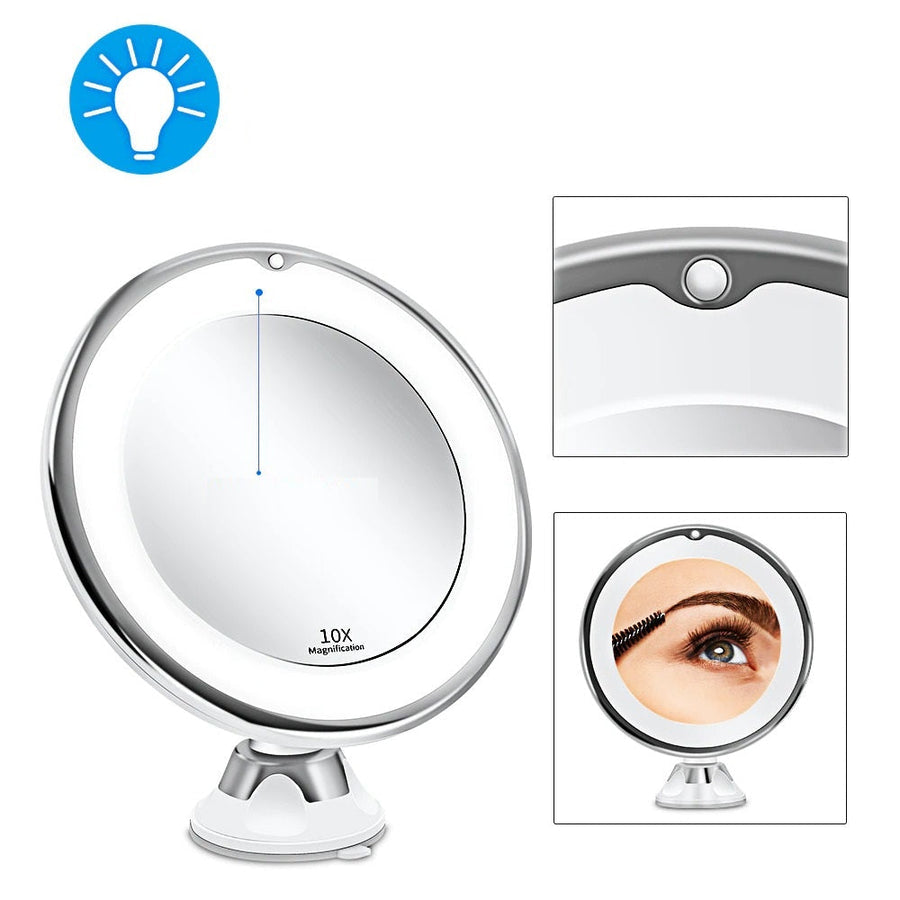 Cosmetic mirror with lighting - LED makeup mirror with magnification function