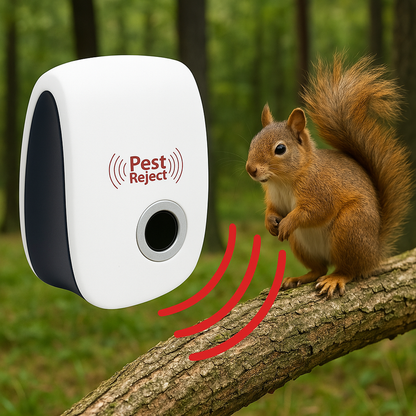 Ultrasonic Squirrel Repeller
Device - Effective Pest Control to Deter Squirrels in 48 Hours for Gardens & Yards