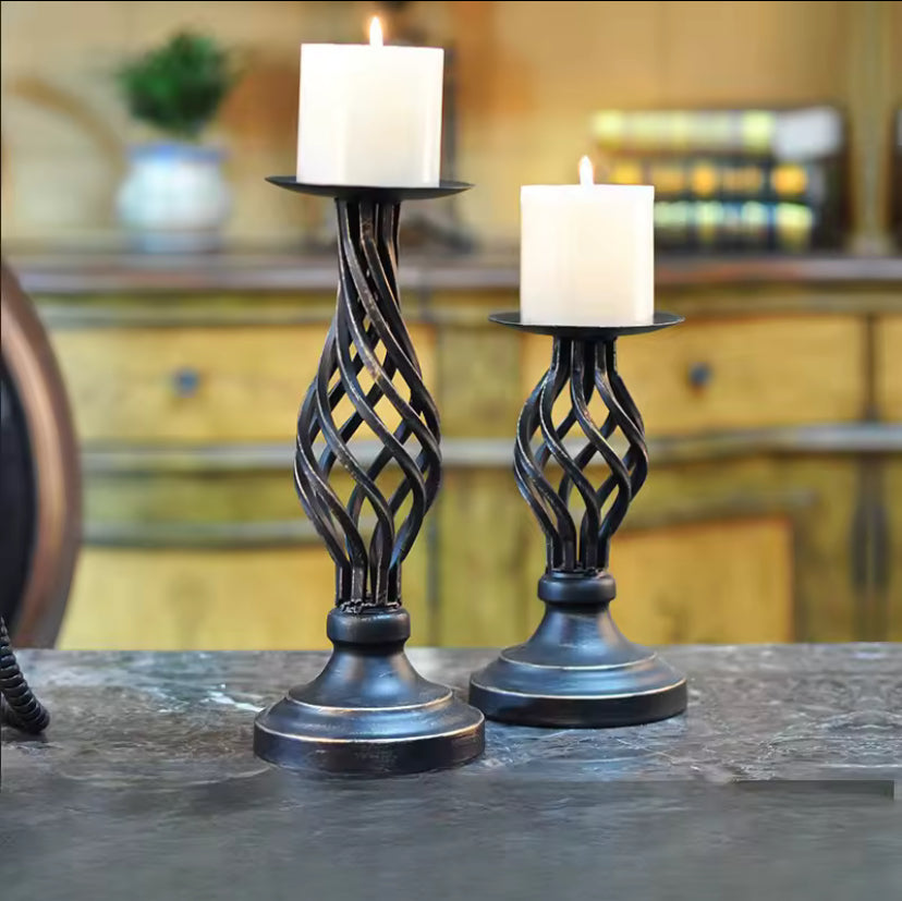 Atmosphere Restaurant Cafe Candlelight Candlestick Wedding Candlelight Dinner Prop Table Decoration Retro Candlestick Decoration