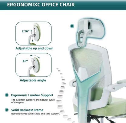JHK Ergonomic Reclining High Back Mesh Living Room Rocking Gaming Chair Computer Desk Swivel Rolling  Lumbar Support Pillow