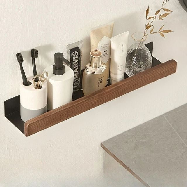 Solid Wood Bathroom Organizer
Shelves Without Drilling
