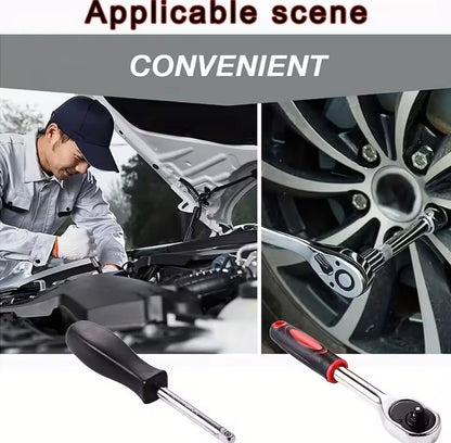 46Pcs Family Tools 1/4 Set Mechanic Tool Kits for Auto Repair Hous with Sockets Metric Hex Bit Socket Set inch Ratchet Wrench