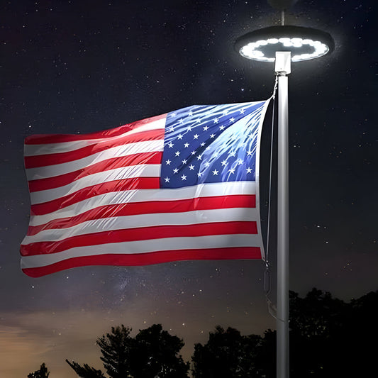Solar Powered Flagpole Lights - All Night Long Last Flag Pole
Lights - LED