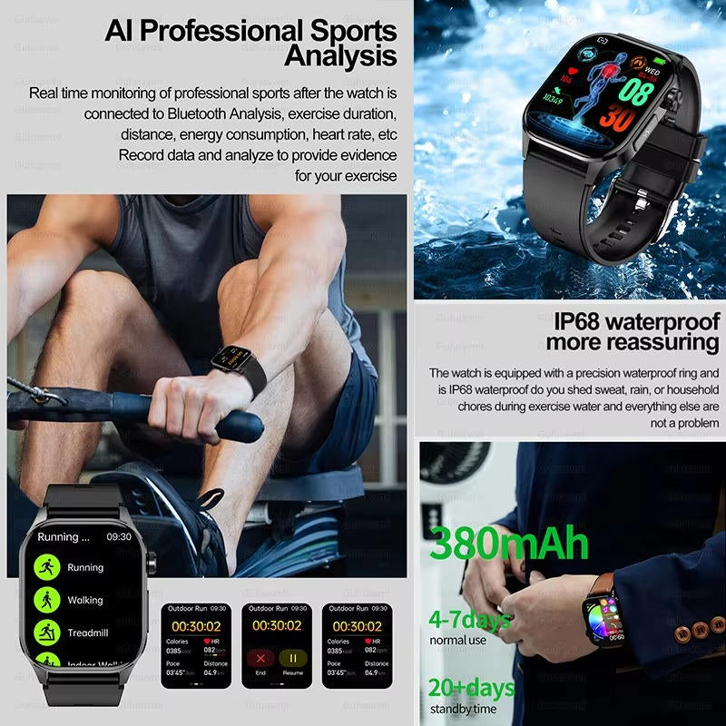 Smartwatch For Seniors Blood Pressure Sugar Health
Management