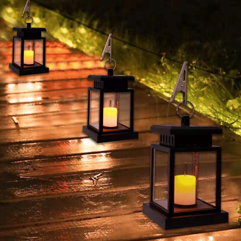 Solar Palace Lantern Hanging Candle Lamp Outdoor Solar Lights Decor Item for Lawn Landscape Patio Floor Yard Garden Atmospheric