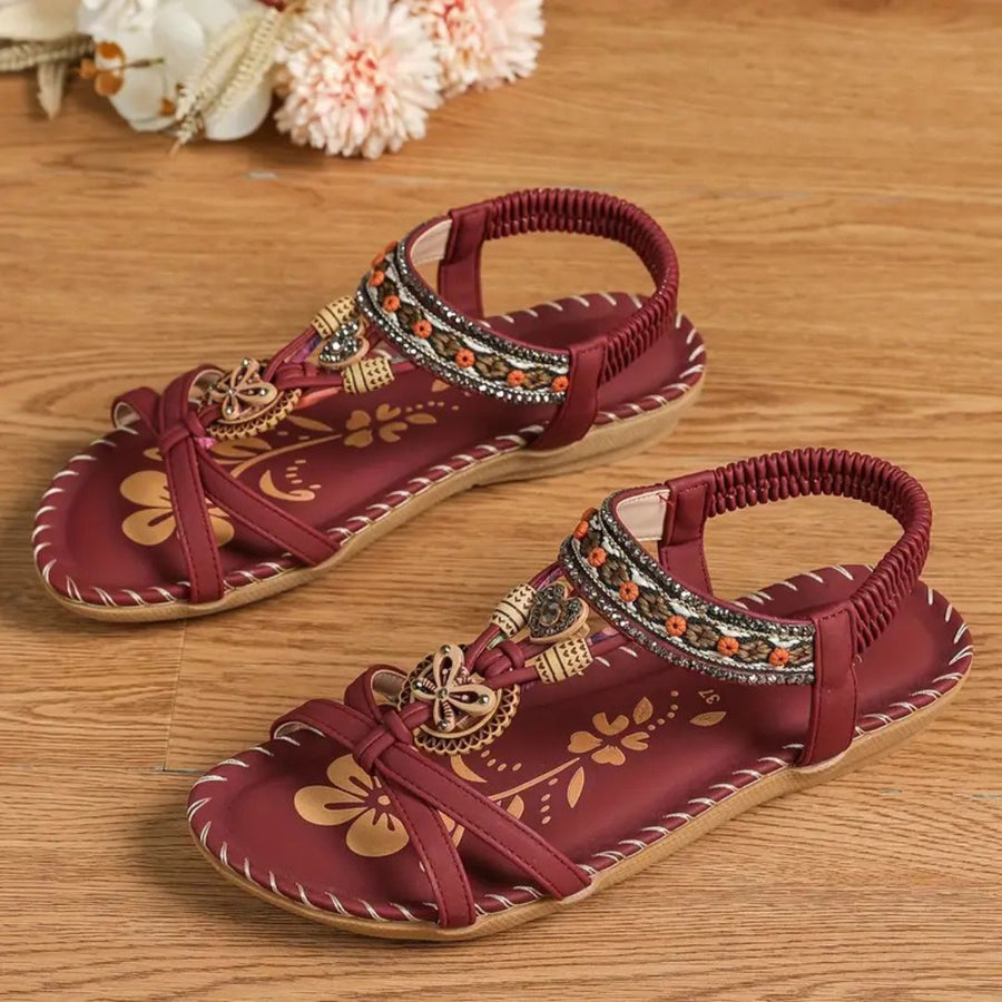 Zeyla - Boho Rhinestone Butterfly Flat
Sandals
