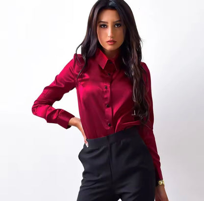Plain Shirt with Elegant Collar