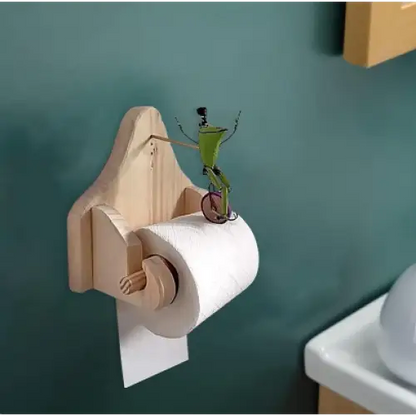 Toilet paper holder Original Frog on the Bicycle