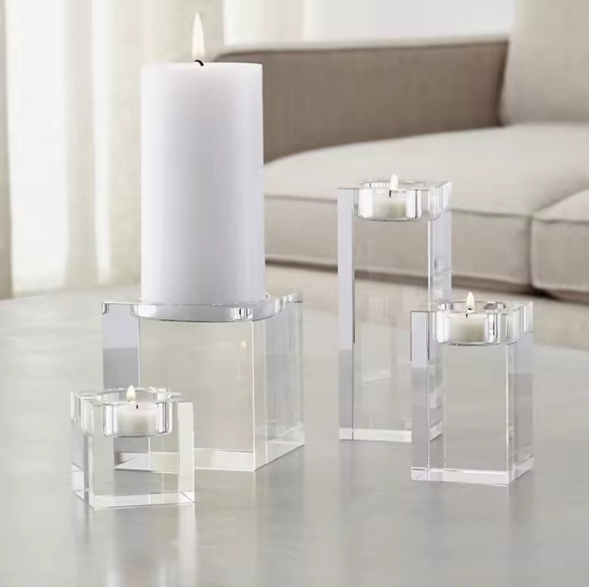 Crystal Glass Creative Romantic Candle Holders Tealight Candlestick Wedding Decorations Home Party Ornaments Desktop Candlestick