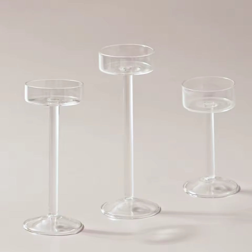 Glass Candle Holders Set Tealight Candle Holder Home Decor Wedding Table Centerpieces Crystal Holder Dinner table setting