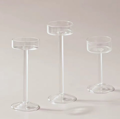 Glass Candle Holders Set Tealight Candle Holder Home Decor Wedding Table Centerpieces Crystal Holder Dinner table setting