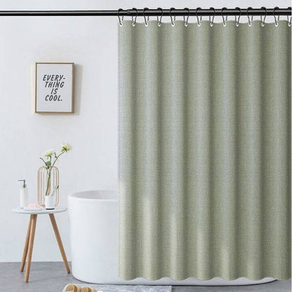 Light green linen shower curtain
