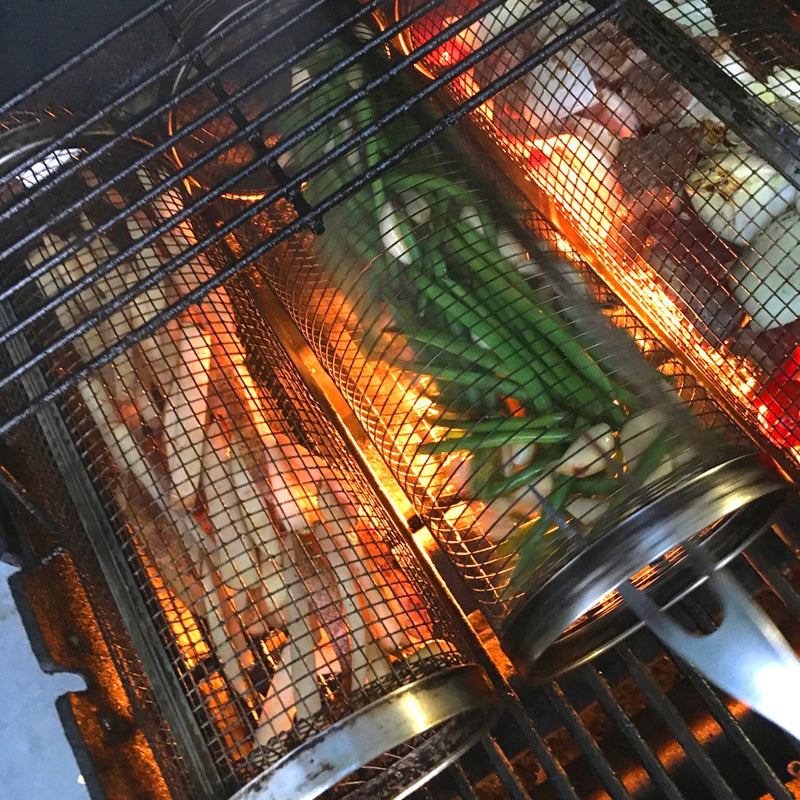 Stainless Steel Rolling BBQ Grill
Basket