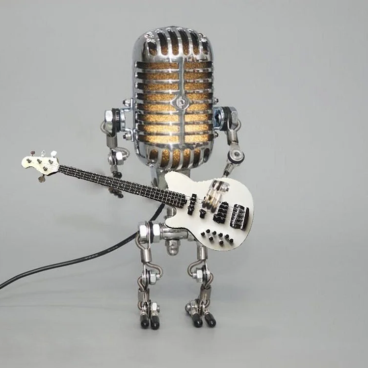 Vintage Metal Microphone Robot
With Guitar Lamp