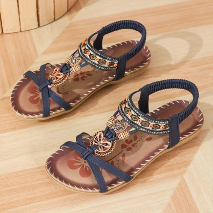 Zeyla - Boho Rhinestone Butterfly Flat
Sandals