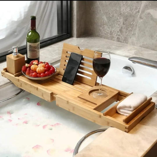 Expandable Bamboo Bathtub/ Caddy Tray with Stands