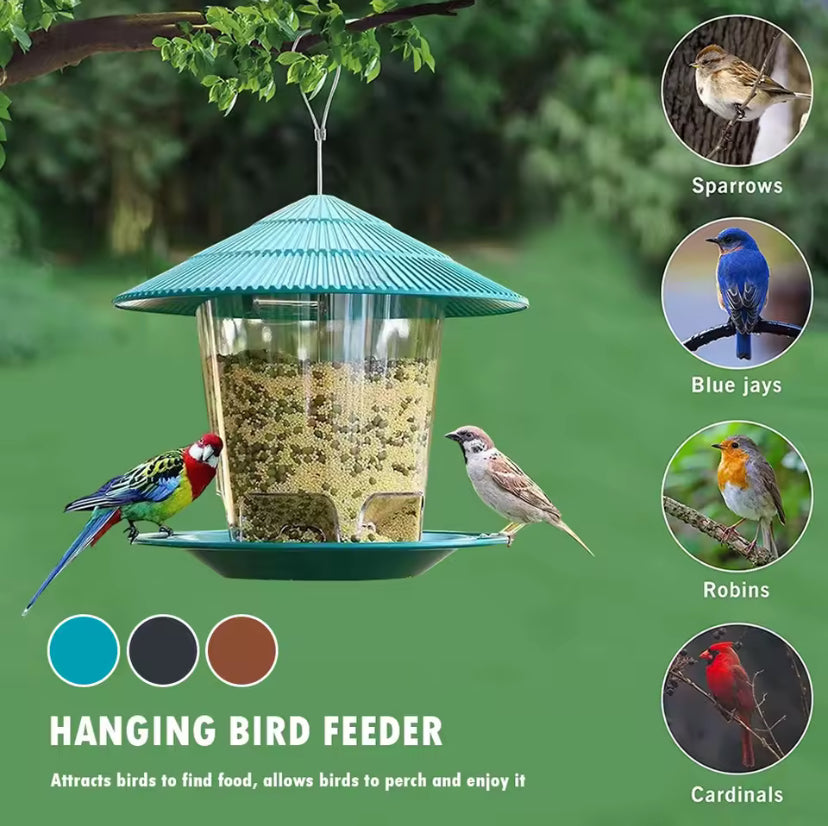 Window Wild Bird Feeder House Transparent Plastic Bird Feeder Hanging Peanut Nut Feeding Station Garden Seed
Dispenser