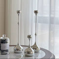 Silver Candle Holder, Metal Candlestick Romantic Art Table Decoration For Home Dining , Wedding Photography Props
