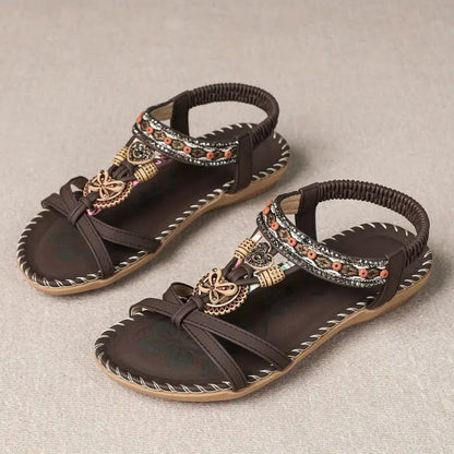 Zeyla - Boho Rhinestone Butterfly Flat
Sandals