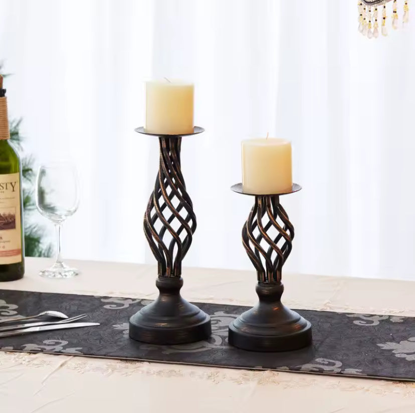 Atmosphere Restaurant Cafe Candlelight Candlestick Wedding Candlelight Dinner Prop Table Decoration Retro Candlestick Decoration