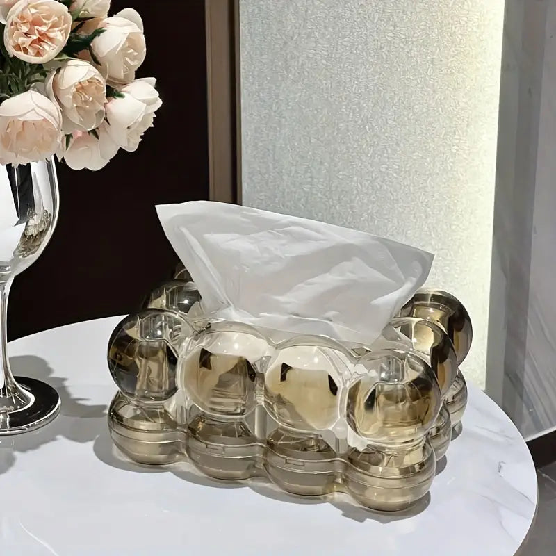 LumiScape Tissue Box - Sculptural Acrylic Design for Modern Elegance