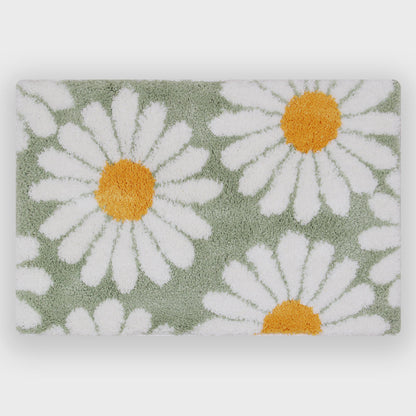 Feblilac Sweet Daisy Bath Mat, Purple Flower Carpet Bathroom
