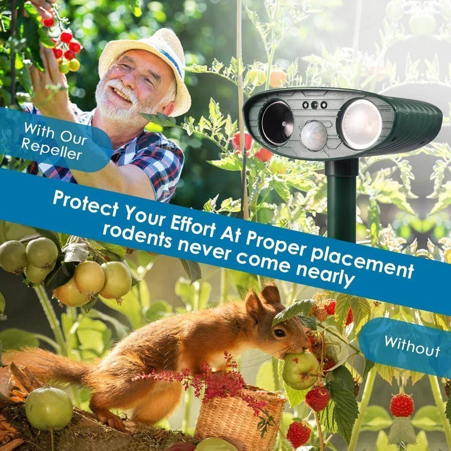 Ultrasonic Chipmunk Repeller -
Solar Powered - Get Rid of Chipmunks in 48 Hours