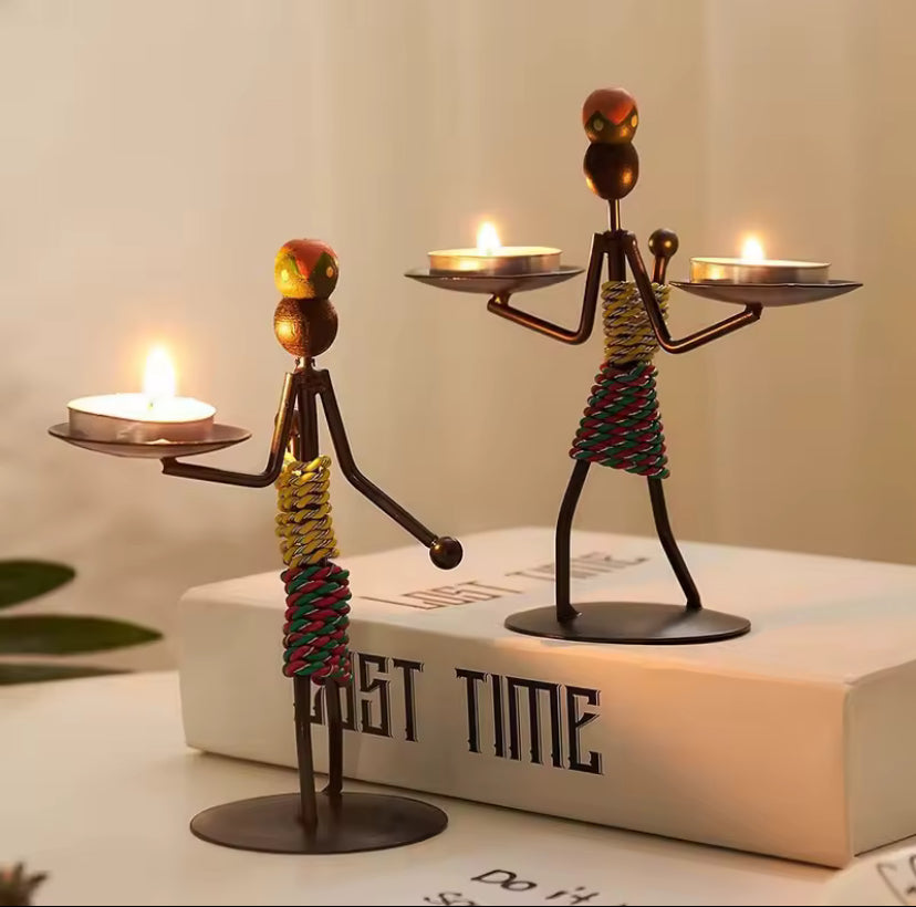 Light Luxury Table Decoration Candle Holder Iron Home Romantic Candlelight Dinner Metal Candle Holder Knick-knack Props