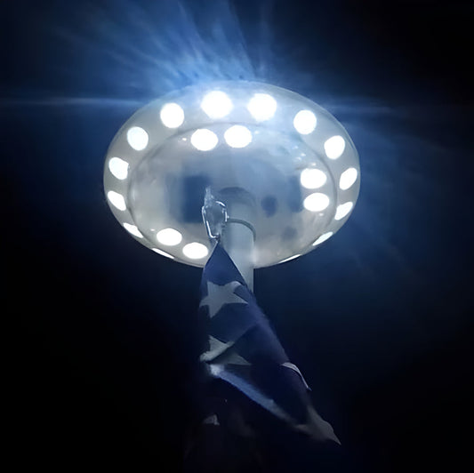 Solar Powered Flagpole Lights - All Night Long Last Flag Pole
Lights - LED