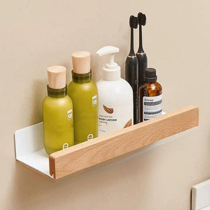 Solid Wood Bathroom Organizer
Shelves Without Drilling