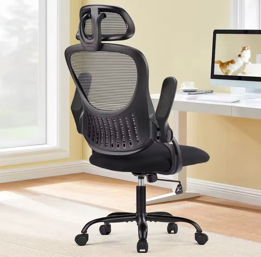 JHK Mesh Ergonomic Office Computer Desk Chair Flip-up Arms Adjustable Headrests Comfortable Lumbar Support For Home Office Gaming Chair