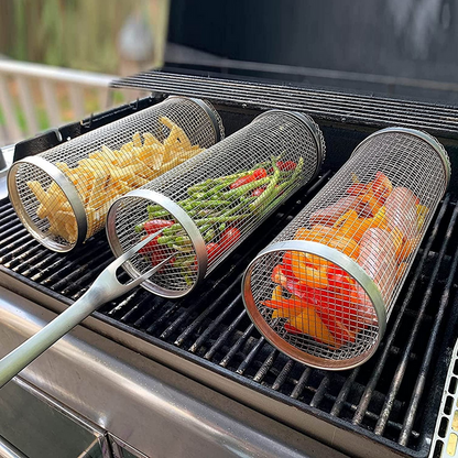 Stainless Steel Rolling BBQ Grill
Basket